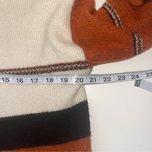 Maurices White Orange & Black Striped Slouchy Knit Cardigan Medium Women’s - Picture 8 of 12